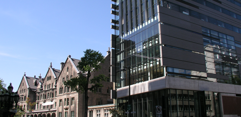 Exterior view of Schulich School of Music buildings