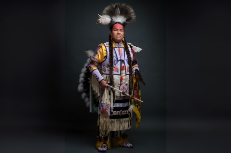 Photograph of Robert Spade in Ojibwe ceremonial dress