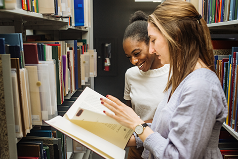 two students n library