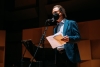 Matt Haimovitz, 2021-2022 Golden Violin Award jury chair at microphone