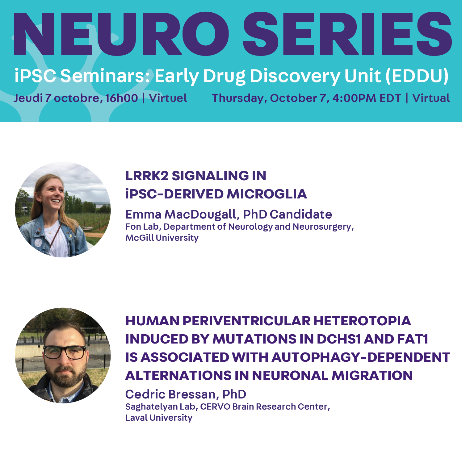 Neuro seminar series, October 7 poster