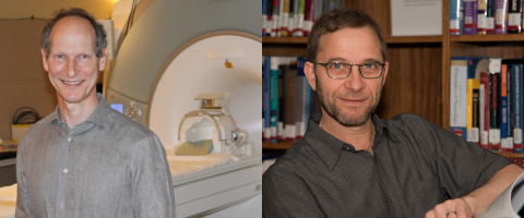 Douglas Arnold, left, and Amit Bar-Or, right, were authors on three studies conducted by an international team of researchers that has shown a drug to reduce new attacks/symptom progression in some MS patients. 