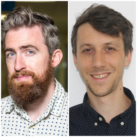 Researchers Adrien Peyrache, right, and Stuart Trenholm from The Neuro are among just ten nationwide to receive Early-Career Capacity Building Grants this year from the Azrieli Foundation in partnership with the Brain Canada Foundation. 
