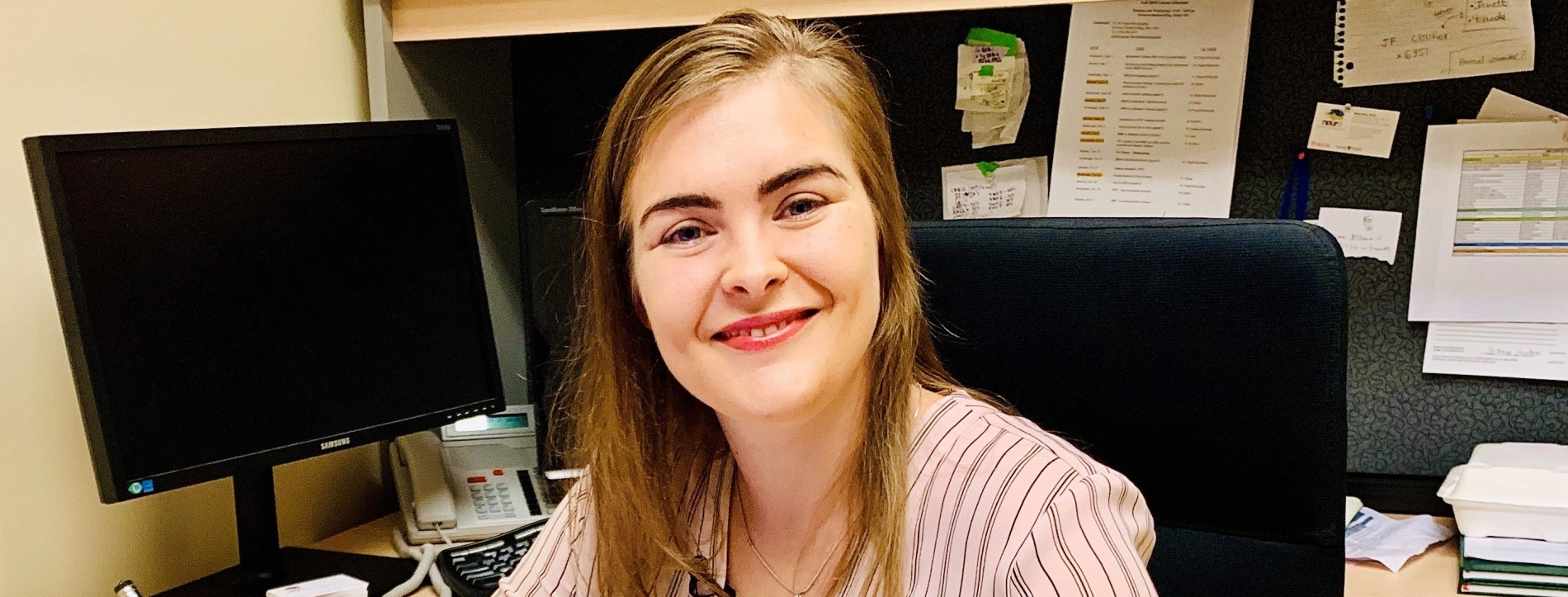 Jo-Anne Stratton sitting in her office