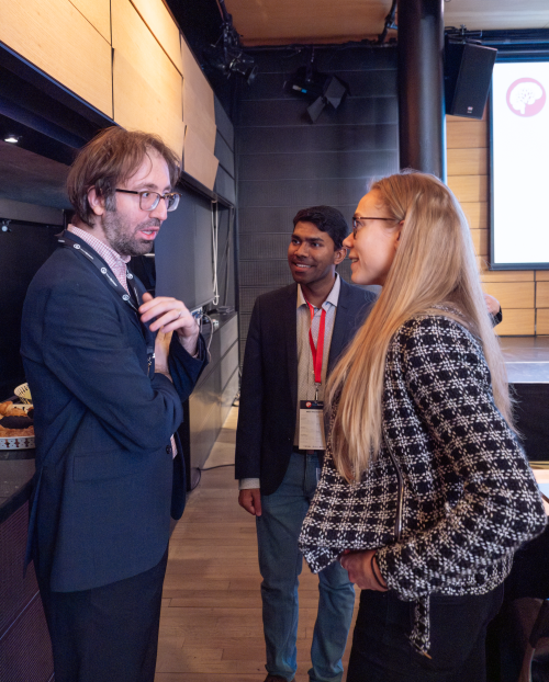 NeuroSphere team members speaking with Prof. Abdolhamid Akbarzadeh Shafaroudi