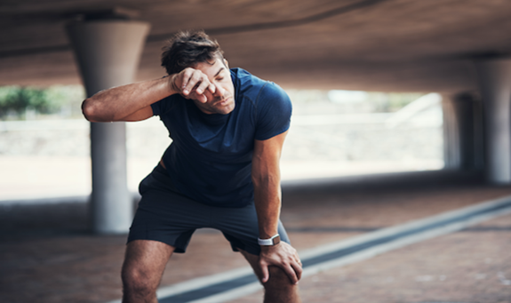 Man exercising.