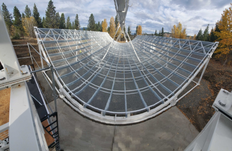 The new CHIME telescope near Princeton, British Columbia. Image: Jane Kaczmarek.