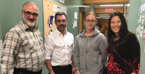 Left to right: Bernard Besancenot, Jean-Sebastien Patrice, Carolane Mercier and Dr. Anne Andermann