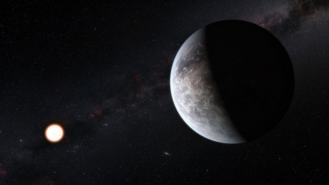 Artists’s impression of one of more than 50 new exoplanets found by HARPS: the rocky super-Earth HD 85512 b