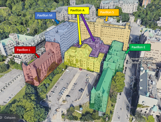 Pavillons de McGill - Vue aérienne