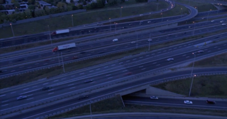 View from above of a highway.