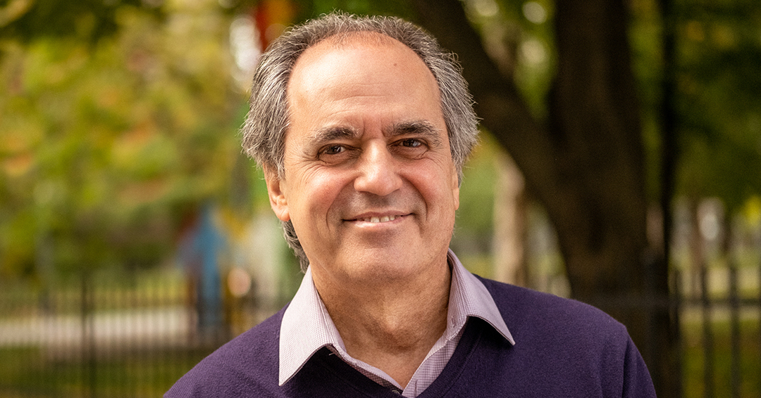 Franco Carnevale poses in downtown Montreal on a spring day