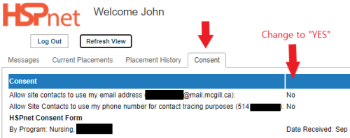 Consent to release phone email address information