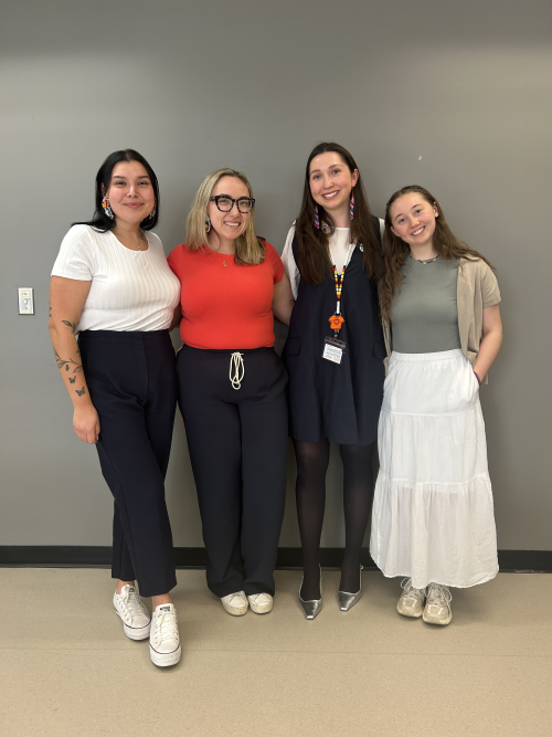 Josée Lavallée (second from right) with students Rebecca Boyer, Erin Patton, Franny Hansen