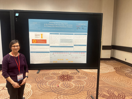 Roseanna Zappavigna next to her poster at the National Nurse Practitioner Conference in Toronto, April 11-12, 2025