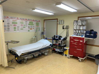 The exam room inside the Health Canada Nursing Station, Rapid Lake, Quebec.