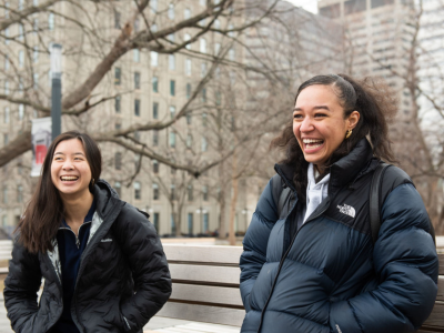 happy students in a campus