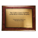 Cedars Cancer Institute Donation Plaque
