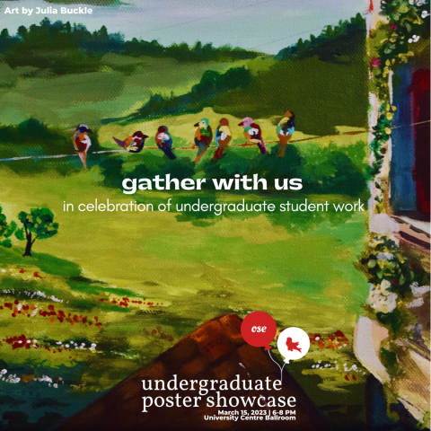 An oil painting with the Undergraduate Poster Showcase logo.