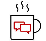Drawing of a cup of steaming hot coffee