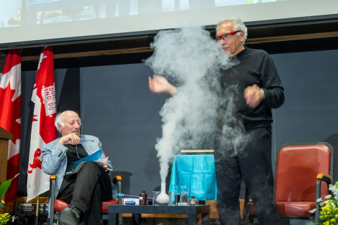 Joe Schwarcz performing a magic trick