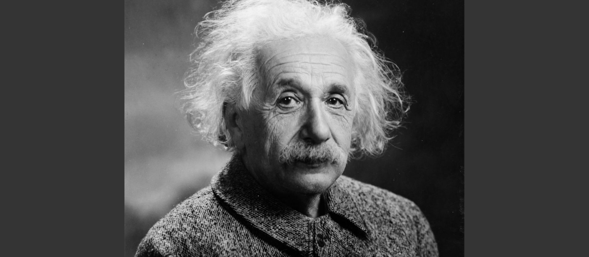 black and white photo of Albert Einstein
