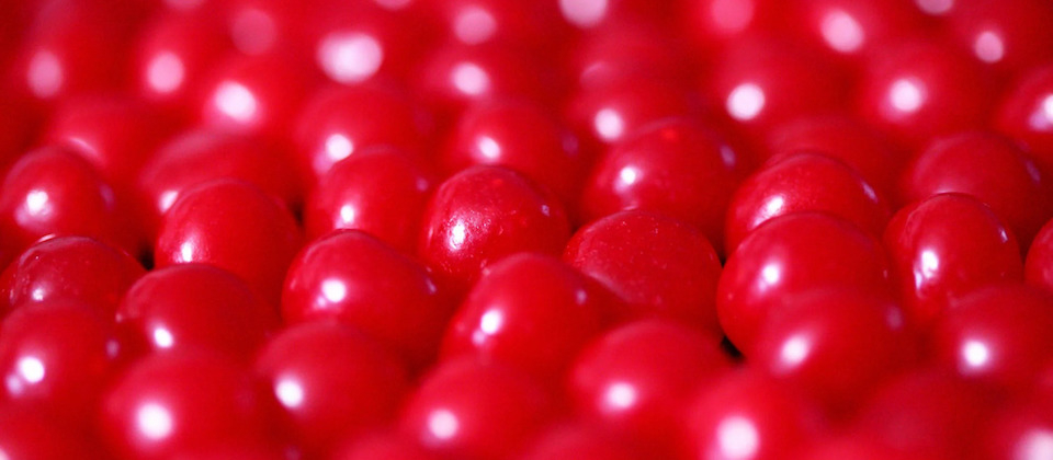 close up of red candies