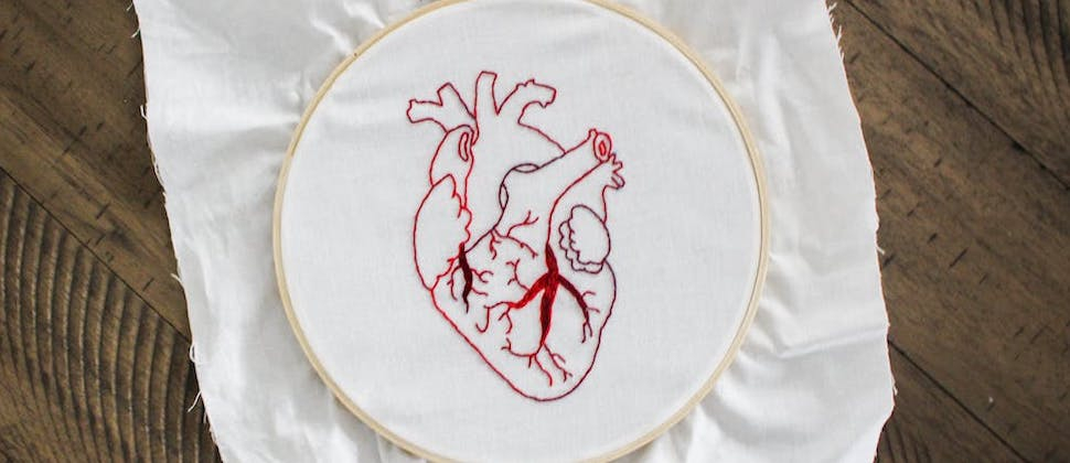 Heart Design Of Handmade Embroidery