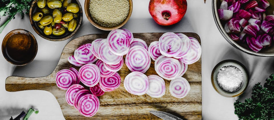 Sliced Beetroot Vegetables on a Wooden Chopping Board