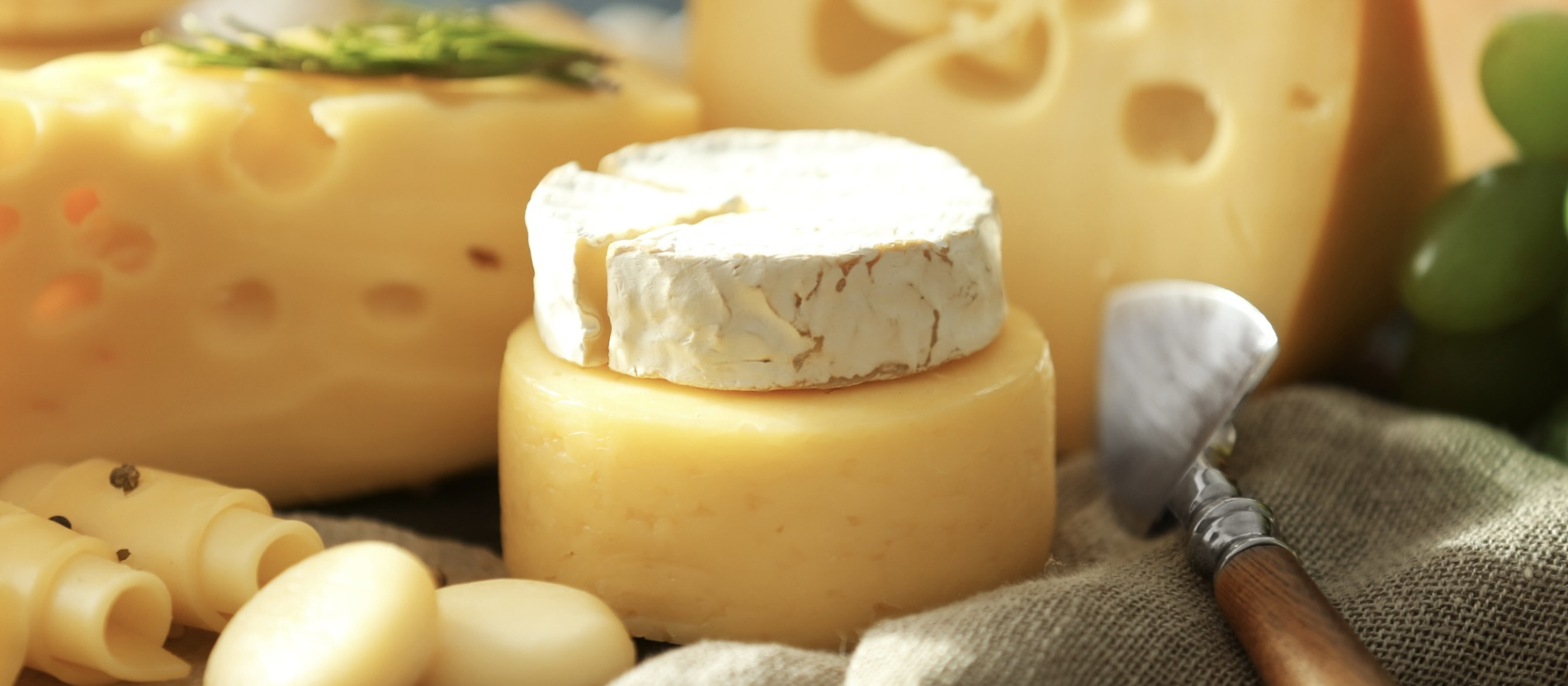 An assortment of cheeses