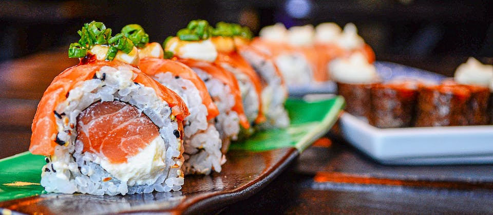 Sushi on Ceramic Plate