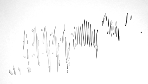 paper cutout of a sonogram of birdsong