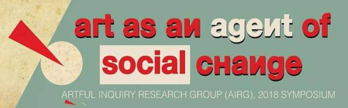 picture of symposium banner "Art as an agent of social change"