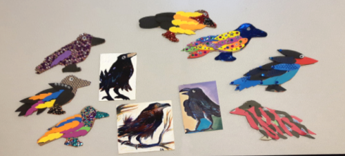 images of ravens created in the art hive