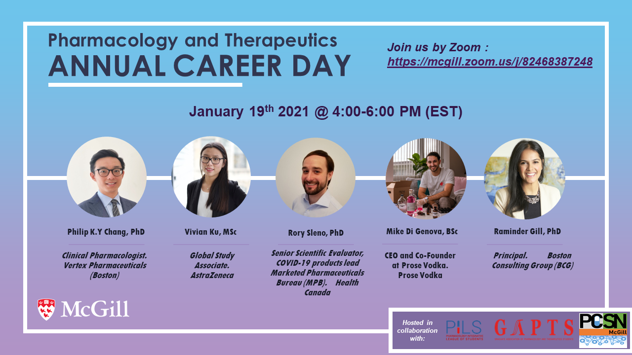 Career Day Pharmacology & Therapeutics McGill University