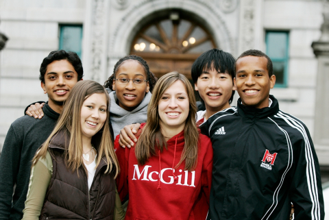 students wearing McGill shirts