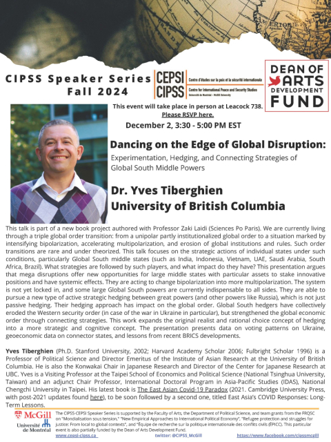 CIPSS Speaker Series Poster