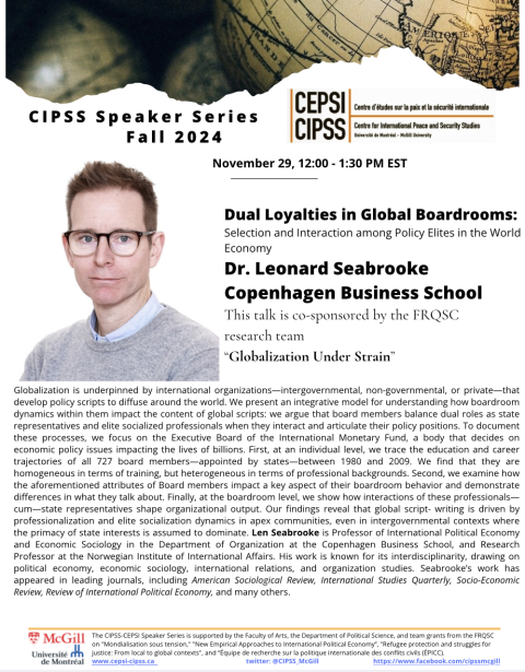 CIPSS Speaker Series Poster