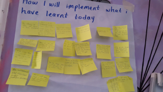 ECD training participants’ notes on how they expect to implement what they have learned