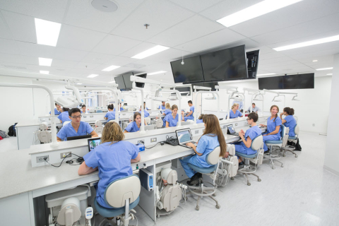 pre clinical lab with students
