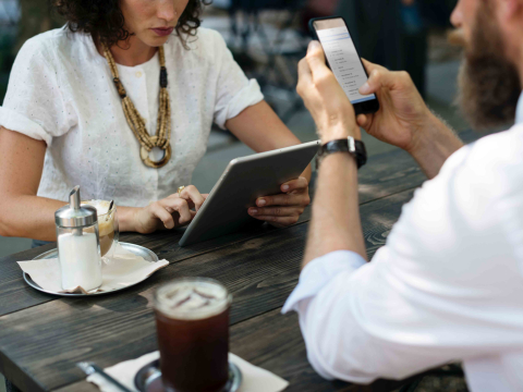 Students at a coffee shop