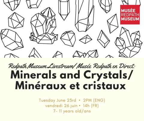 Advertisement for the Minerals and Crystals livestream