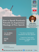 Poster with information about conference on 'How to Speak Fearlessly'.