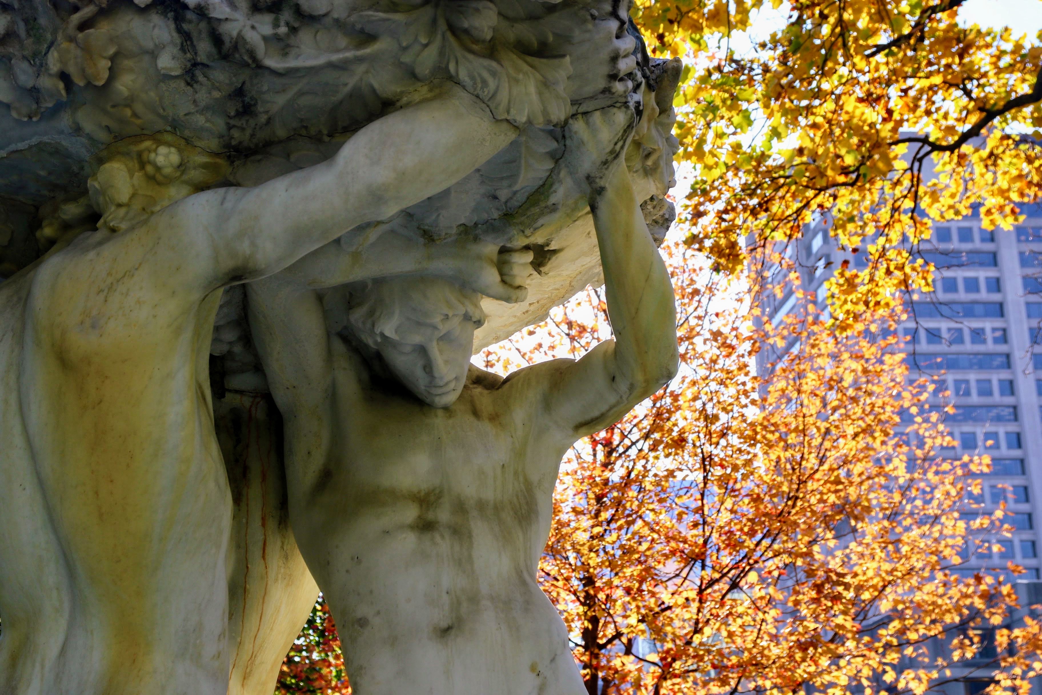 a statue on McGill's lower downtown campus