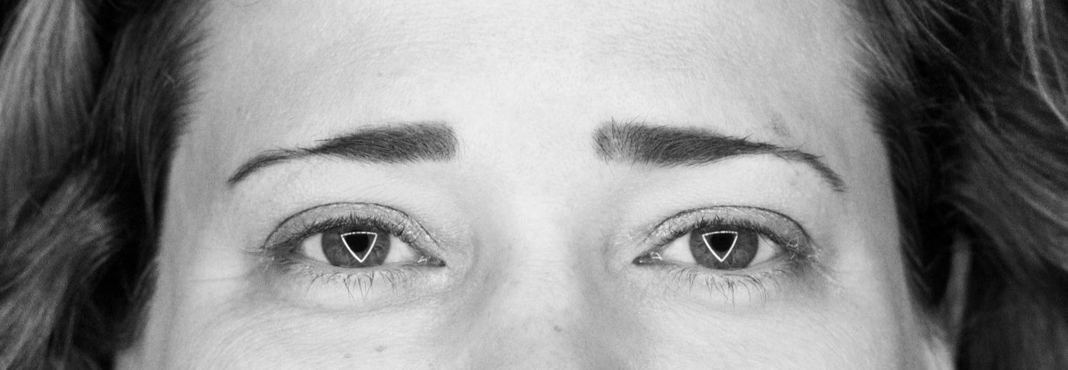 Sabrina Leslie's eyes in black and white