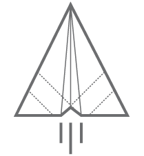 a paper plane in motion (graphic icon)