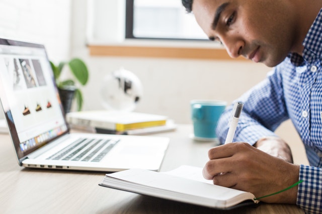 a man working on a laptop