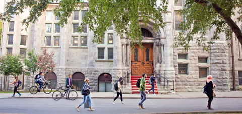 McGill campus buildings in the Summer