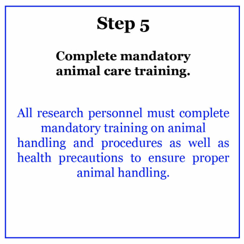 Step 5: Complete mandatory animal care training