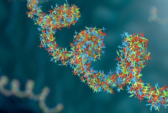 Ribonucleic acid strands consisting of nucleotides important for protein bio-synthesis - 3d illustration